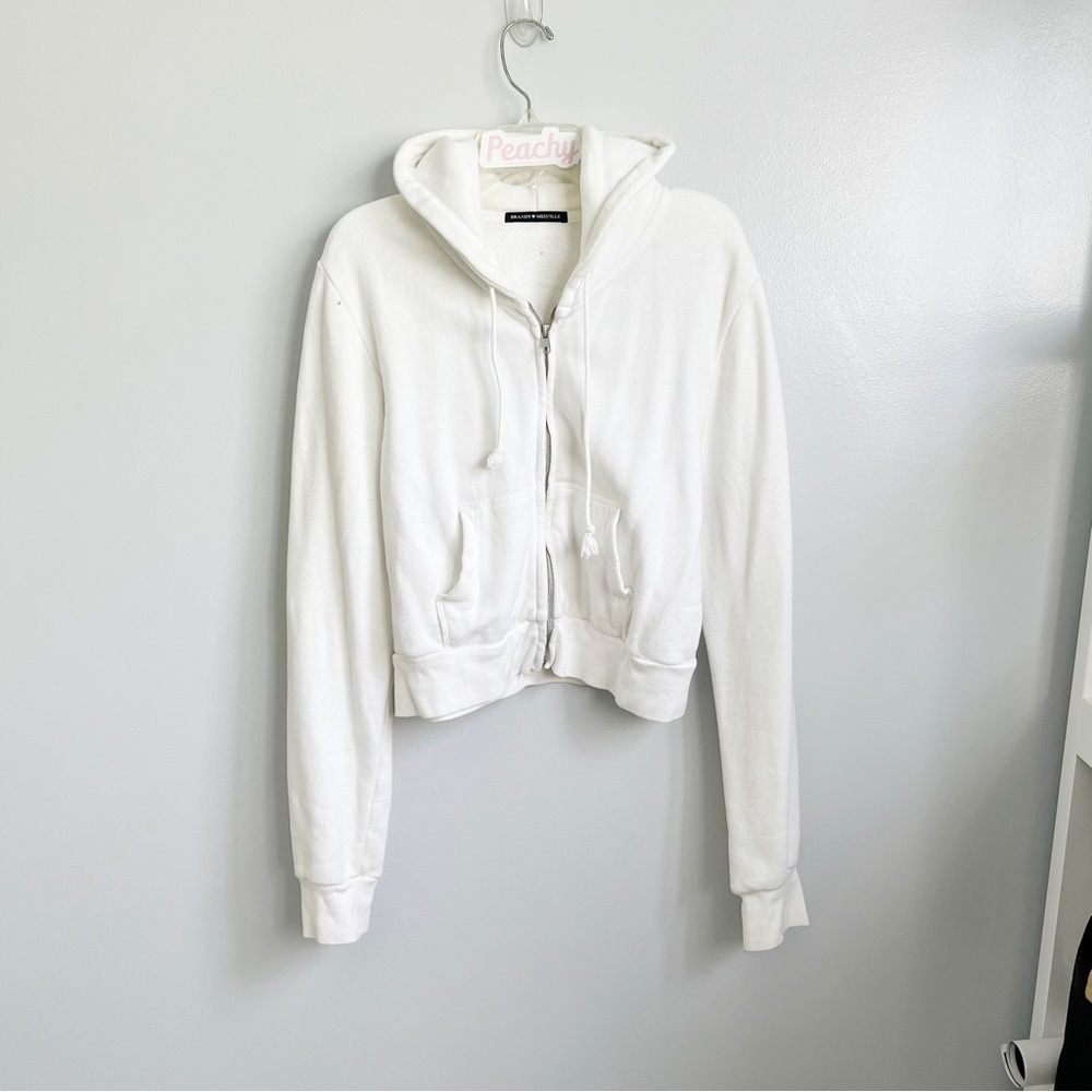 brandy melville white crystal hoodie